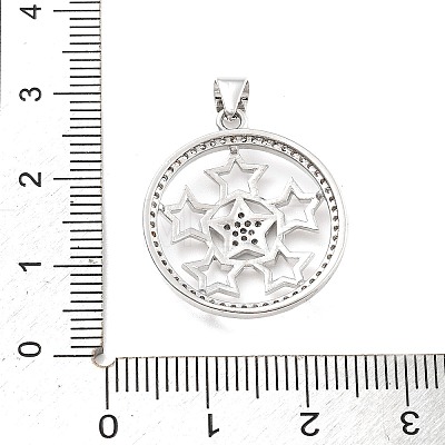 Rack Plating Brass Micro Pave Cubic Zirconia Pendants KK-D359-36P-1