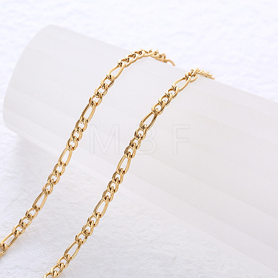 Stainless Steel Figaro Chain Necklaces for Men Women OB1269-1