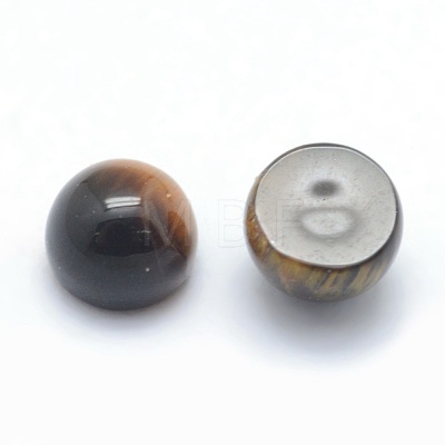 Natural Tiger Eye Cabochons G-P393-R12-4mm-1