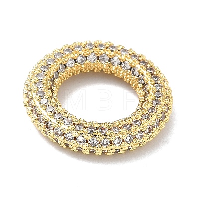 Brass Micro Pave Clear Cubic Zirconia Linking Rings KK-H539-11G-1
