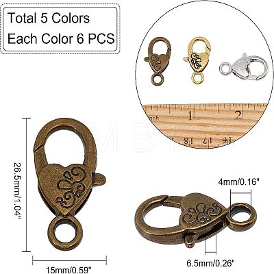 CHGCRAFT Alloy Lobster Claw Clasps PALLOY-CA0001-68-RS-1