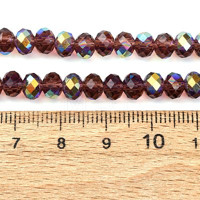 Electroplate Transparent Glass Beads Strands EGLA-A046-01B-14-1