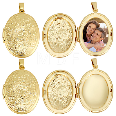 6Pcs Brass Locket Pendants KK-BBC0015-50-1