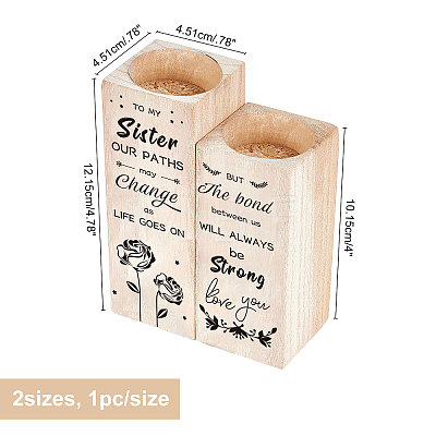 Wooden Candle Holder AJEW-WH0257-004-1