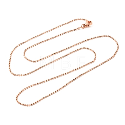 1.5mm Rack Plating Brass Ball Chain Necklaces for Women Men MAK-L044-62RG-1