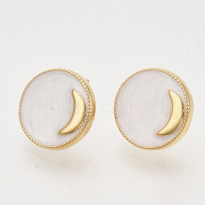 Brass Stud Earring Findings X-KK-N216-37G-03-NF-1