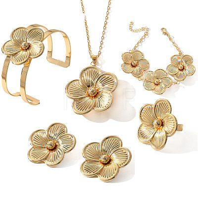 Flower Iron Jewelry Sets WG30024-01-1