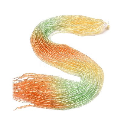 Transparent Gradient Color Glass Beads Strands GLAA-G101-2mm-05-1