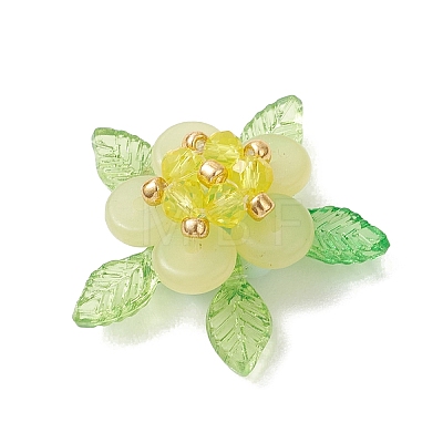 Natural Lemon Jade & Glass Pendants PALLOY-MZ01192-02-1