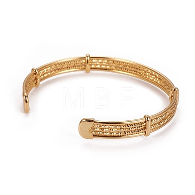 Long-Lasting Plated Brass Cuff Bangles BJEW-E370-12G-1
