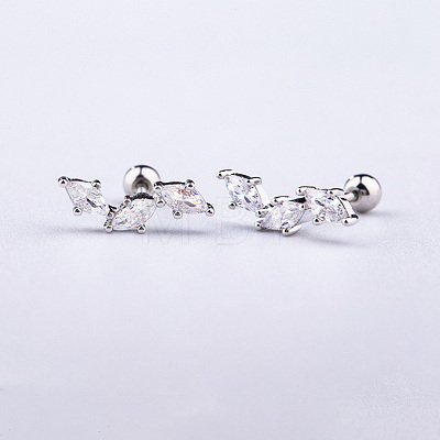 Brass Pave Clear Cubic Zirconia Cartilage Earrings FS-WGEDAE7-17-1