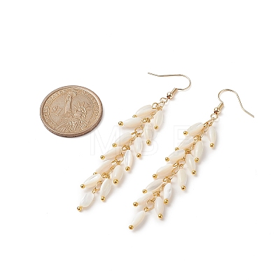 Natural Pearl Tassel Dangle Earrings EJEW-JE05209-1