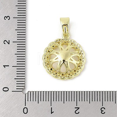 Brass Micro Pave Clear Cubic Zirconia European Dangle Charms Bails KK-K297-55G-1