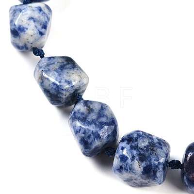 Natural Blue Spot Jasper Nuggets Beaded Necklaces for Women Men NJEW-K388-01M-1