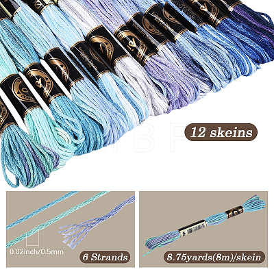 6-Ply Polyester Embroidery Floss OCOR-WH20074-15M-1