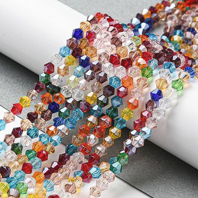 Transparent Electroplate Glass Beads Strands GLAA-F029-2mm-C29-1