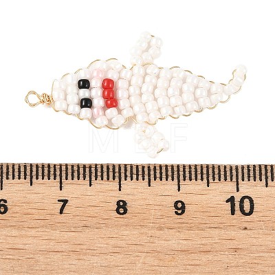 Halloween TOHO Glass Seed Beaded Pendants PALLOY-MZ01386-02-1