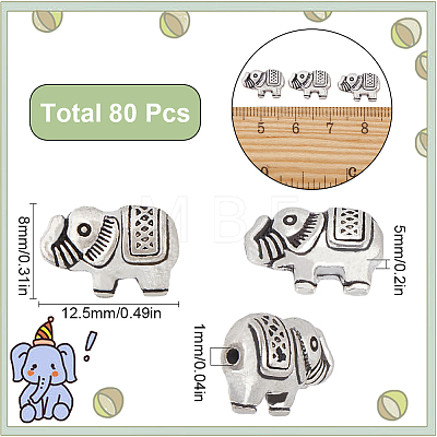 SUNNYCLUE 80Pcs Tibetan Style Alloy Beads TIBEB-SC0001-26-1