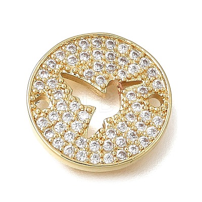 Brass Micro Pave Clear Cubic Zirconia Connector Charms CU-CBAA556-04B-1