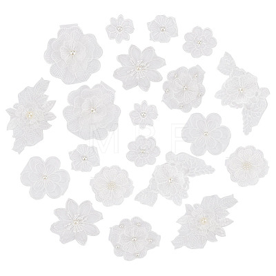 AHADEMAKER 20Pcs 10 Style Sew on Computerized Embroidery Polyester Clothing Patches PATC-GA0001-05-1