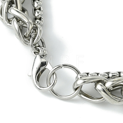 Alloy Wheat Chain & Box Chain Bracelets for Women Men BJEW-C069-01A-P-1