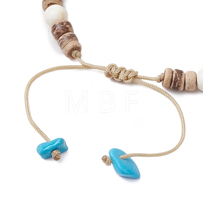 Ocean Theme Starfish Turtle Synthetic Turquoise & Coconut Braided Bead Bracelet Sets BJEW-JB11460-02-1