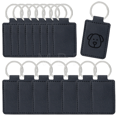 16Pcs Rectangle PU Leather Keychains KEYC-DC0001-45A-1