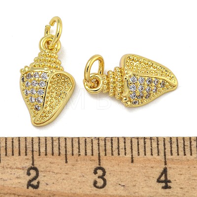 Rack Plating Brass Micro Pave Cubic Zirconia Pendants KK-I718-27G-02-1