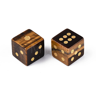 Natural Tiger Eye Carved Cube Dice T144-07A-1