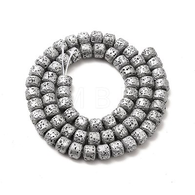 Electroplated Natural Lava Rock Beads Strands G-G984-06A-1