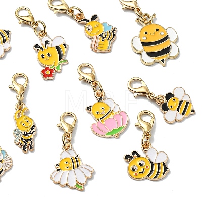 10Pcs Alloy Enamel Pendant Decorations HJEW-YW00461-1