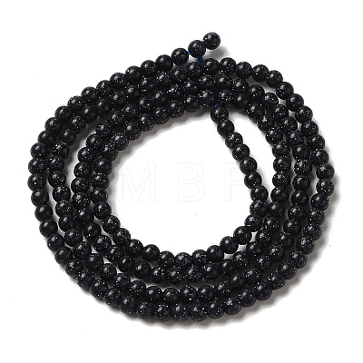 Synthetic Blue Goldstone Beads Strands G-B090-A07-01-1