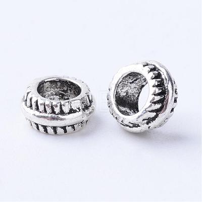 Tibetan Style Alloy European Beads TIBE-Q063-163AS-RS-1