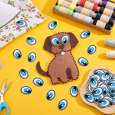 20 Pairs Polyester Cloth Self-adhesive Patches DIY-PH0038-19B-1
