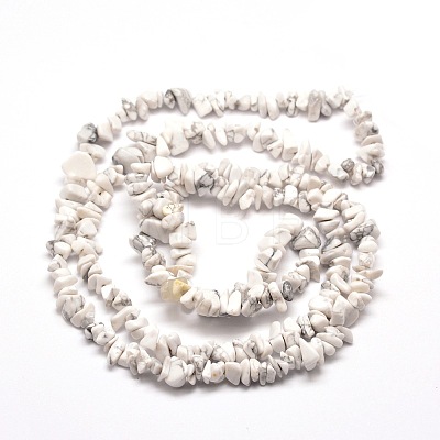 Synthetic White Howlite Chip Bead Strands X-G-M205-53-1
