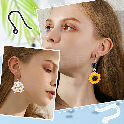 200Pcs 2 Colors Plastic Earring Hooks KY-SC0001-67-1