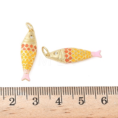 Brass Enamel Pendants KK-B148-14G-04-1