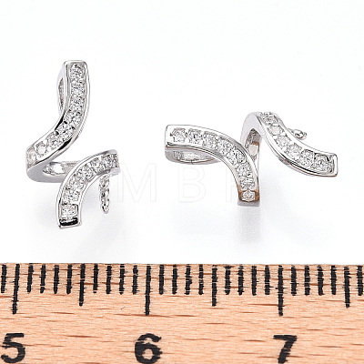 Rhodium Plated 925 Sterling Silver Micro Pave Clear Cubic Zirconia Cloud Symbol Charms for Half Drilled Beads STER-T007-25P-1