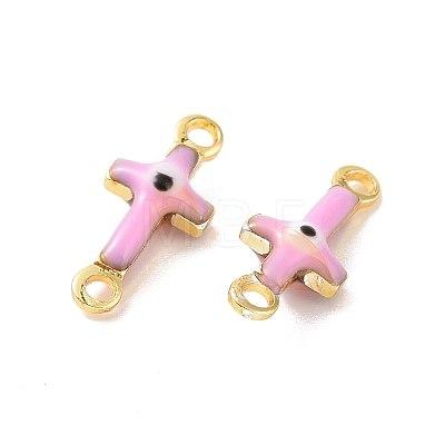 Brass Enamel Connector Charms KK-J302-08G-01-1