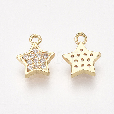 Brass Cubic Zirconia Charms KK-S348-439-1