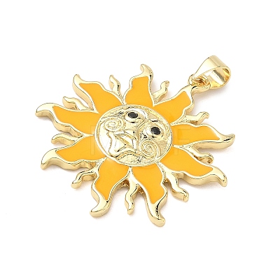 Brass Micro Pave Cubic Zirconia Pendants KK-P345-27G-1
