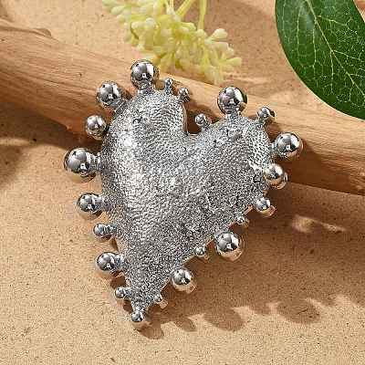 Heart Alloy Open Cuff Rings RJEW-A057-01P-1