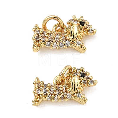 Brass Micro Pave Black Cubic Zirconia Charms CU-CBAF0F8-08G-1