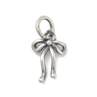 925 Sterling Silver Bowknot Charms with Jump Rings STER-M021-01AS-02-1