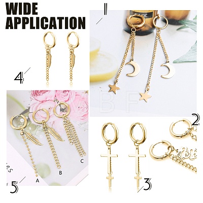 Iron Ends with Twist Chains CH-R001-G-5cm-1