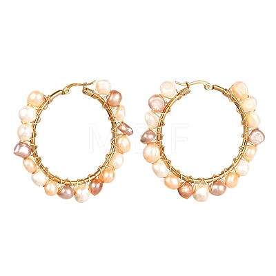 Vintage Natural Pearl Beads Earrings for Girl Women EJEW-JE04643-04-1