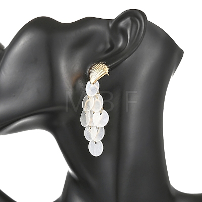 201/304 Stainless Steel & Capiz Shell Stud Earrings EJEW-JE07497-1