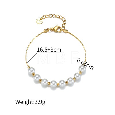 Round Imitation Pearl Beaded Bracelets LN2093-1
