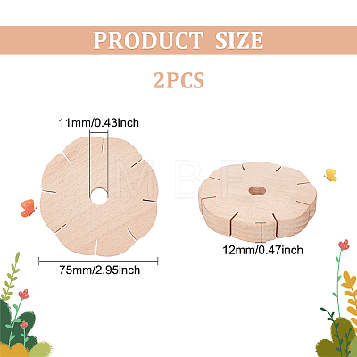 Wood Braiding Disc Disk LS-DIY-WH0034-55-1