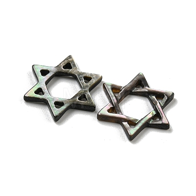 Natural Black Lip Shell Star of David Multi-Strand Links SSHEL-N038-04A-1